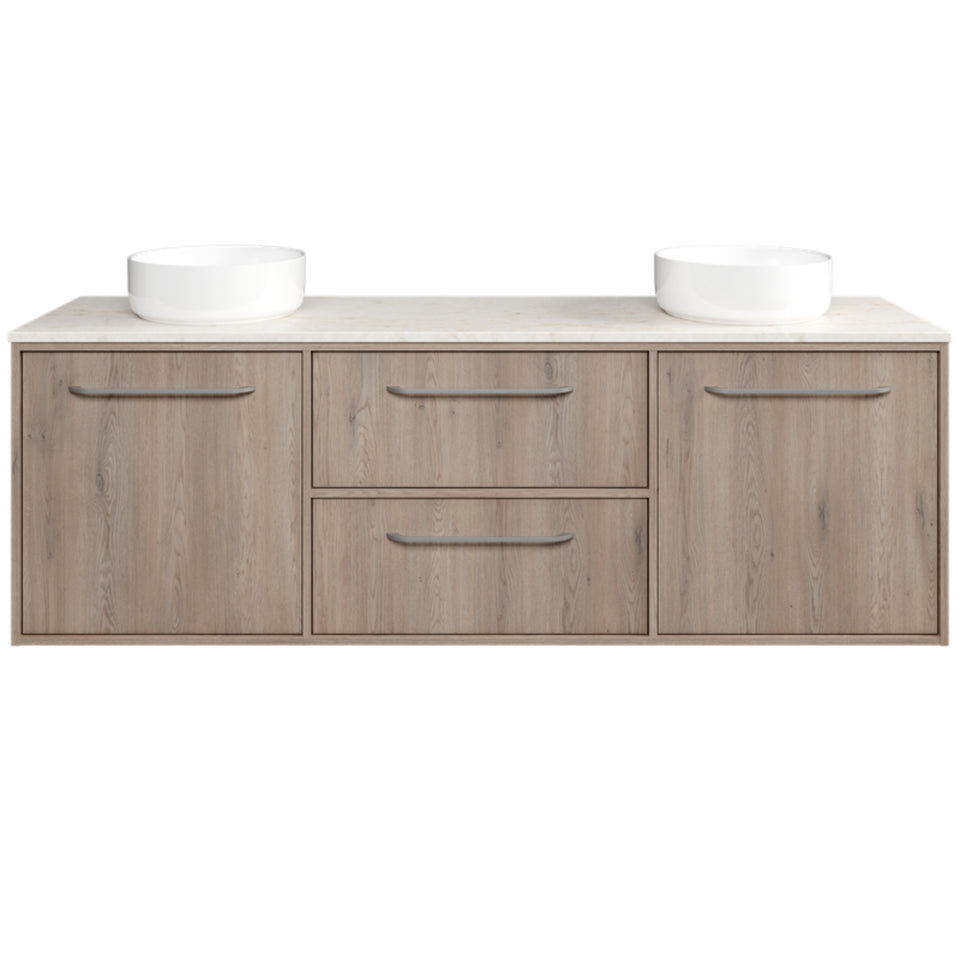 Timberline Takano Wall Hung Vanity with SilkSurface Top and Above Counter Basin