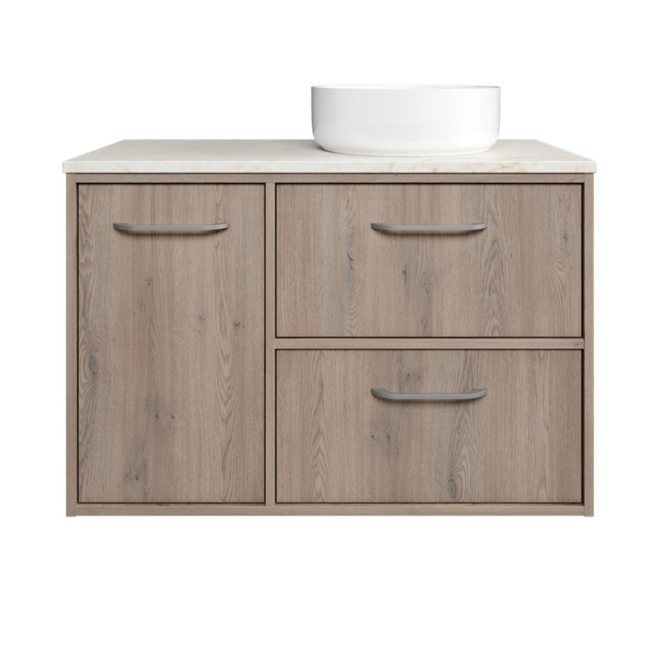 Timberline Takano Wall Hung Vanity with SilkSurface Top and Above Counter Basin