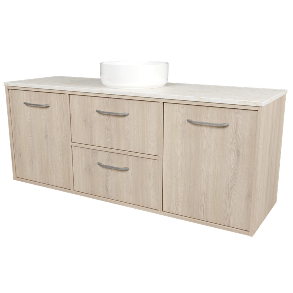 Timberline Takano Wall Hung Vanity with SilkSurface Top and Above Counter Basin