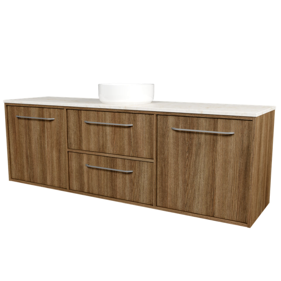 Timberline Takano Wall Hung Vanity with SilkSurface Top and Above Counter Basin