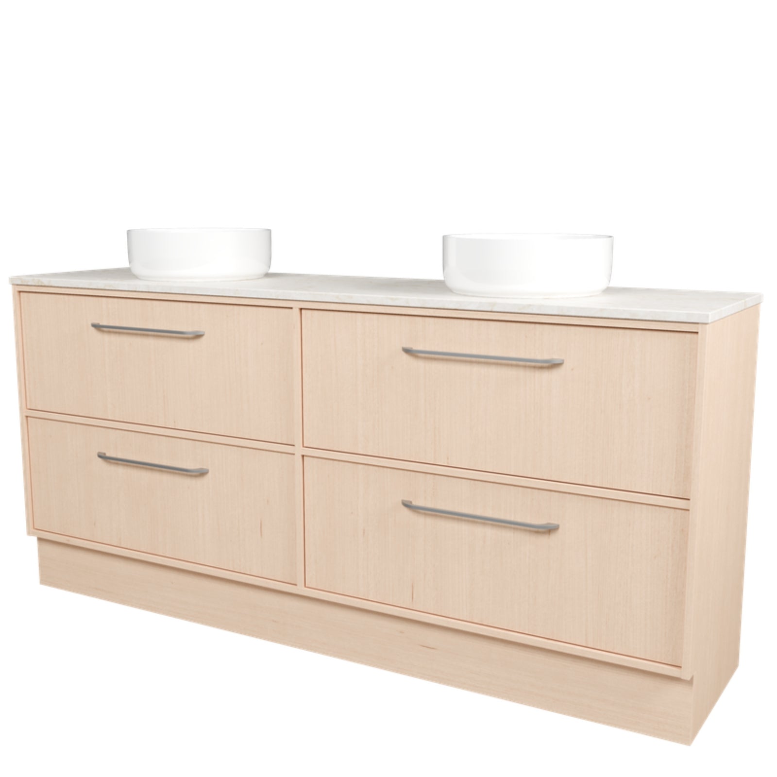 Angle Timberline Taro Floor Standing Vanity with SilkSurface Top and Above Counter Basin TAR-V-1800-D-SSA-F-The Blue Space