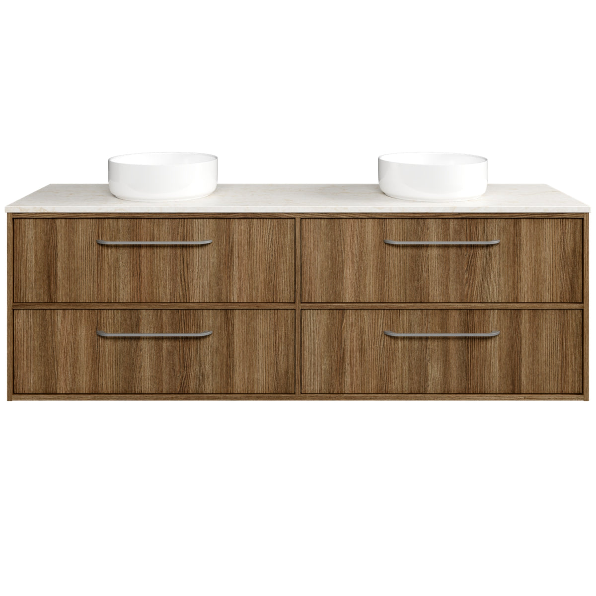 Timberline Taro Wall Hung Vanity with SilkSurface Top and Above Counter Basin TAR-V-1800-L-SSA-W - The Blue Space