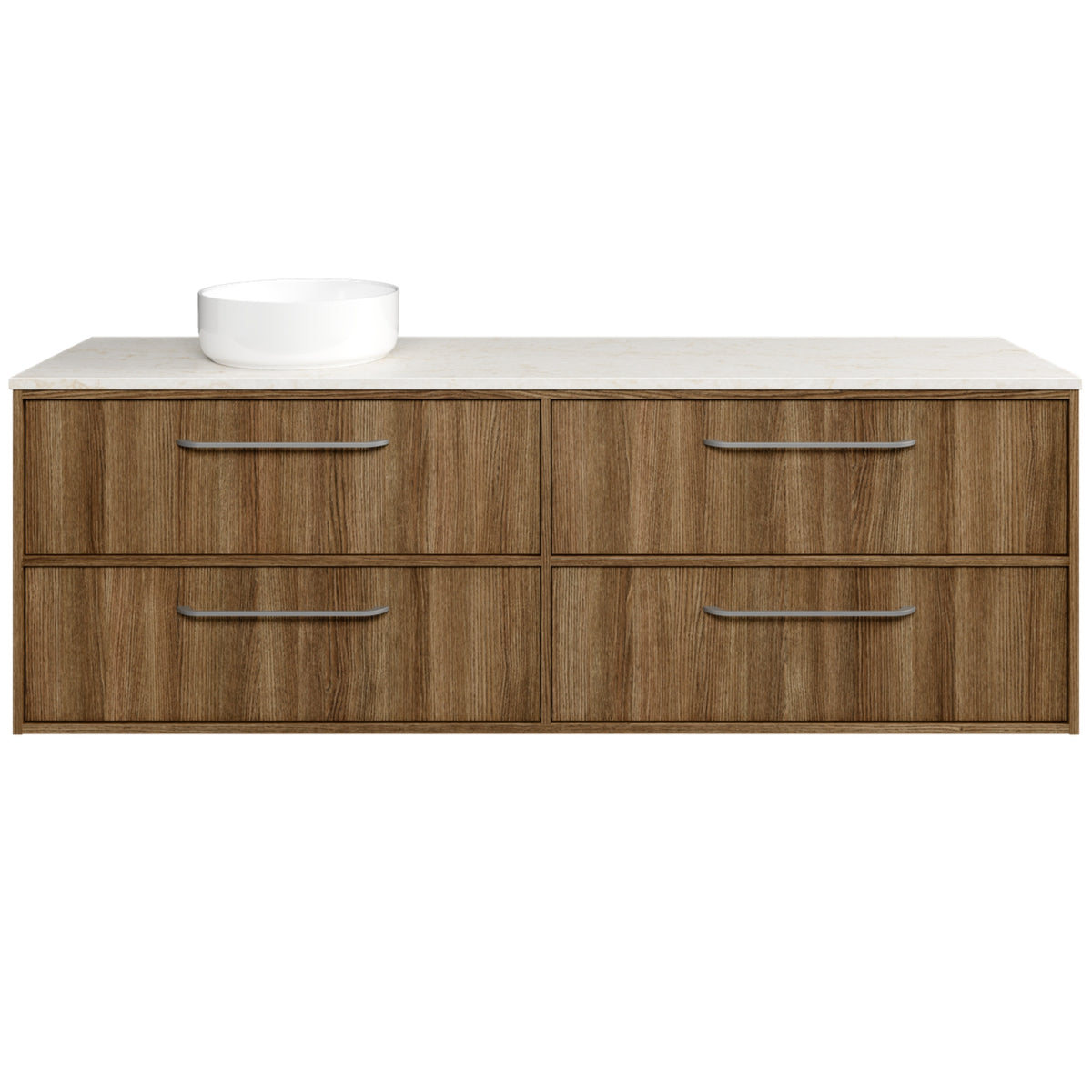Timberline Taro Wall Hung Vanity with SilkSurface Top and Above Counter Basin TAR-V-1800-R-SSA-W - The Blue Space