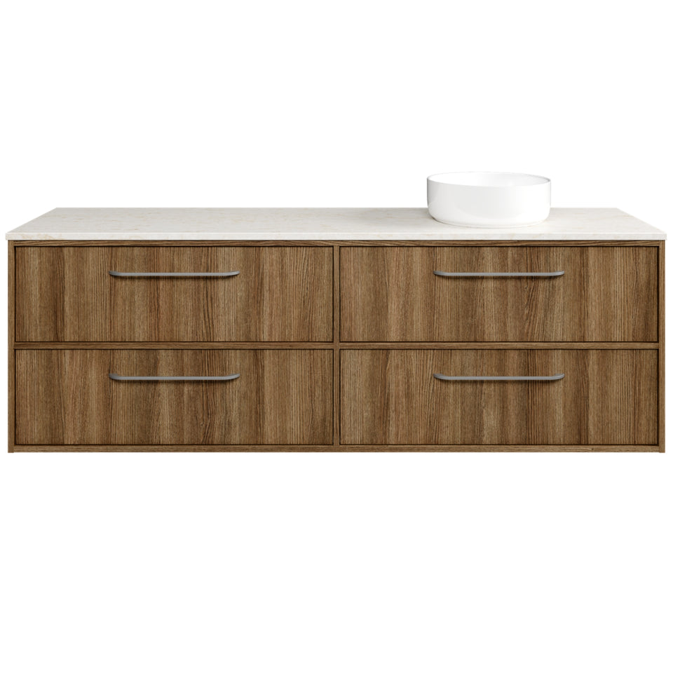 Timberline Taro Wall Hung Vanity with SilkSurface Top and Above Counter Basin