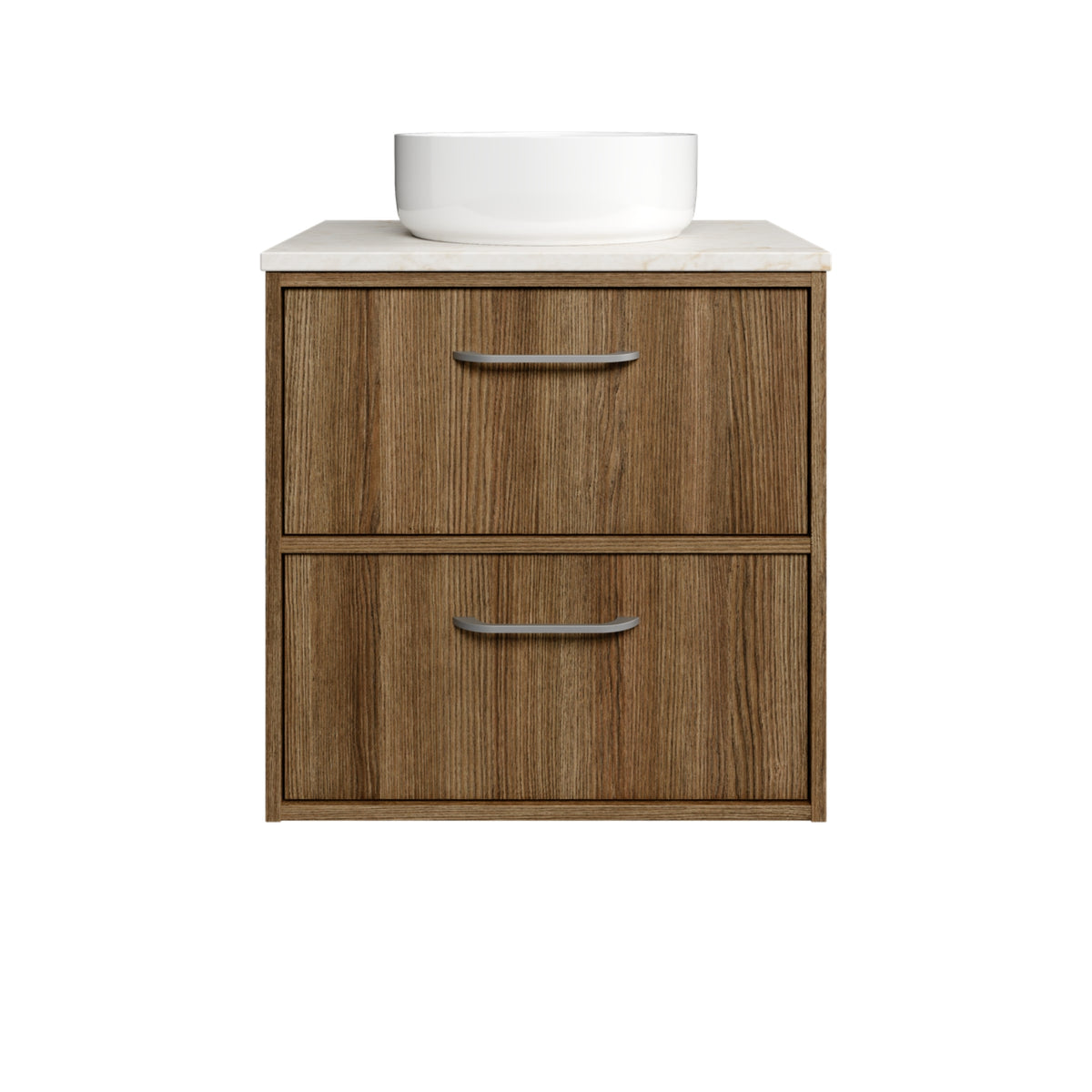 Timberline Taro Wall Hung Vanity with SilkSurface Top and Above Counter Basin TAR-V-600-C-SSA-W - The Blue Space