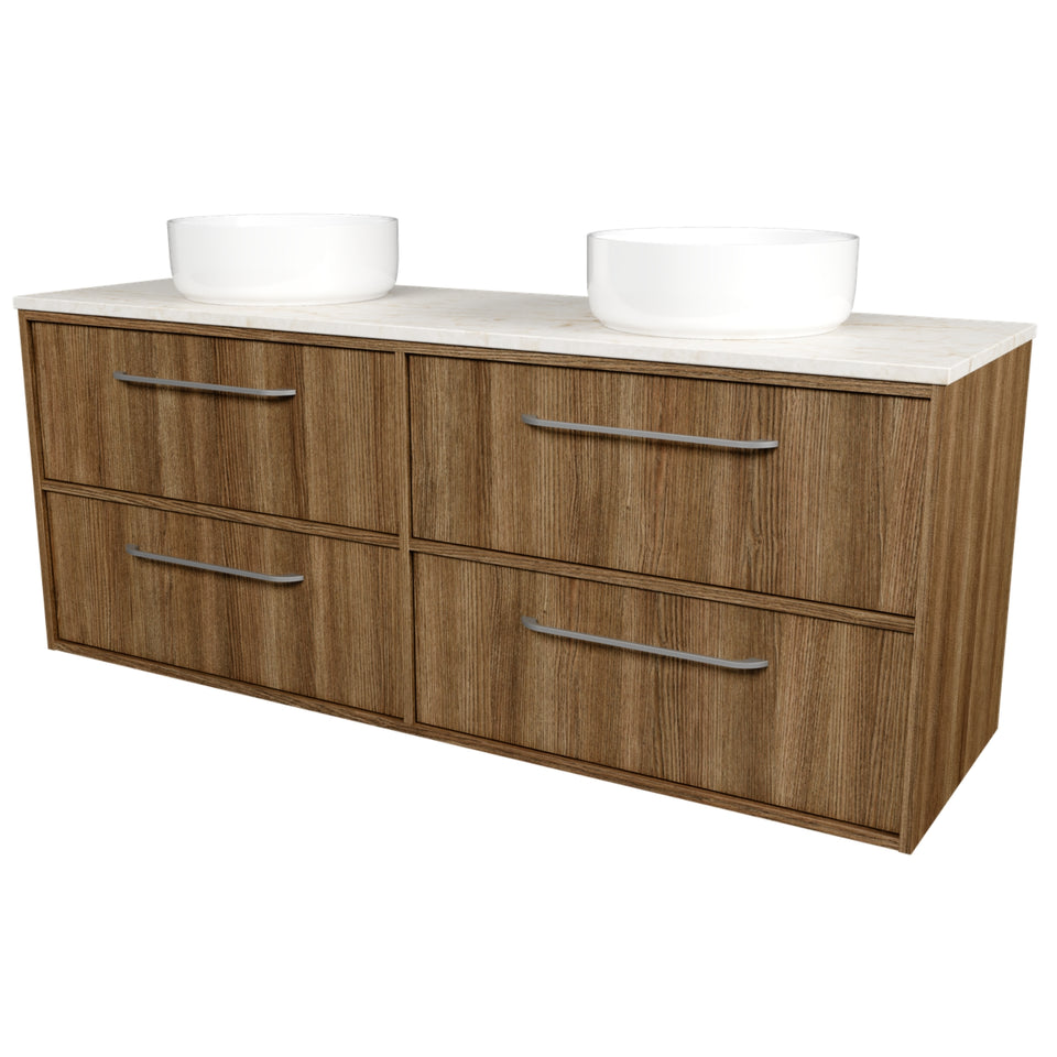 Timberline Taro Wall Hung Vanity with SilkSurface Top and Above Counter Basin