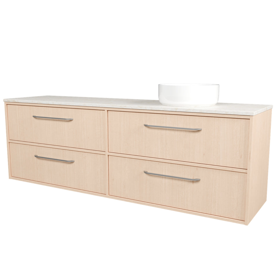 Timberline Taro Wall Hung Vanity with SilkSurface Top and Above Counter Basin