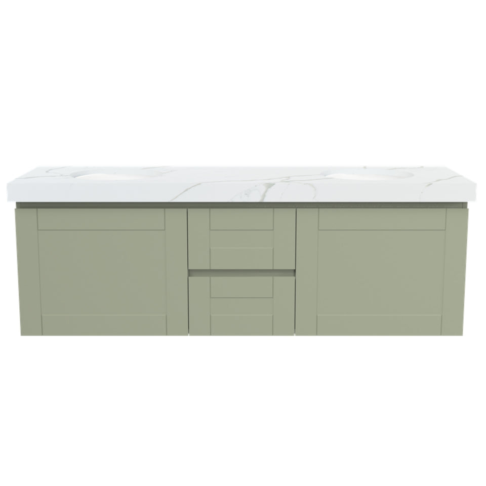 Timberline Victoria Wall Hung Vanity with Silksurface Freedom Top & Under Counter Basin
