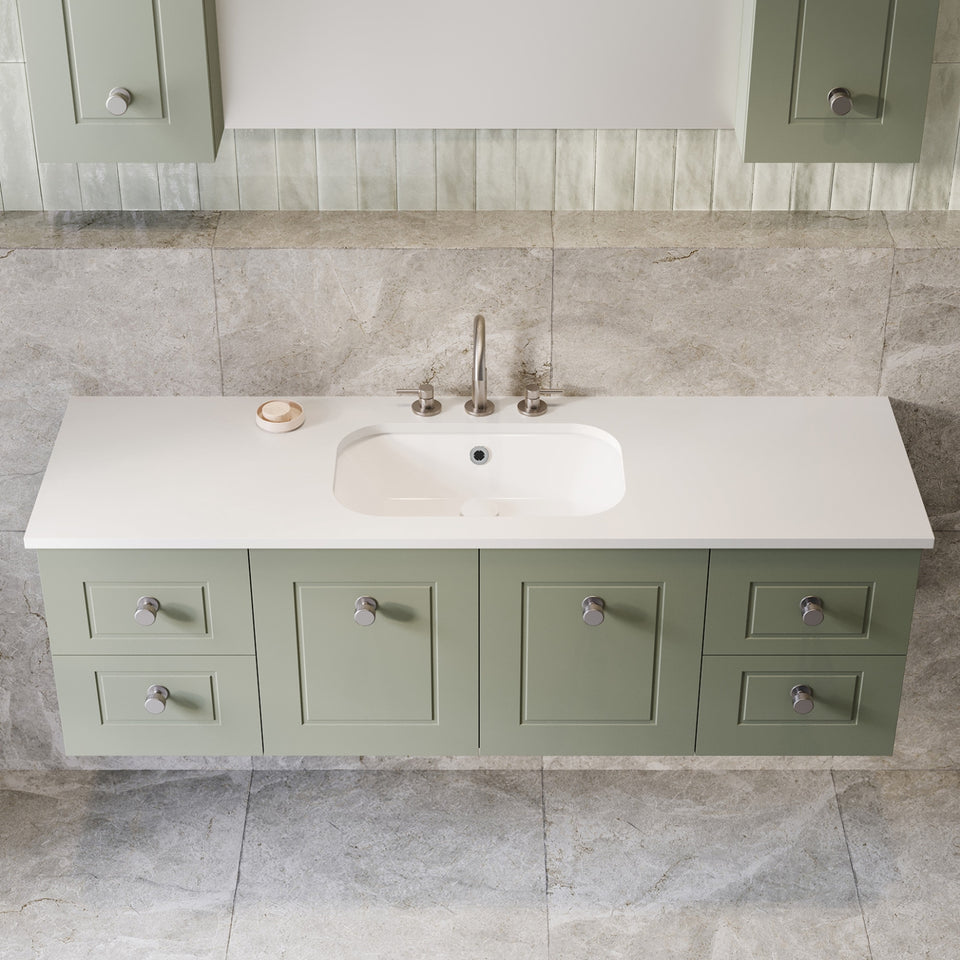 Timberline Victoria Wall Hung Vanity with Silksurface Top & Under Counter Basin