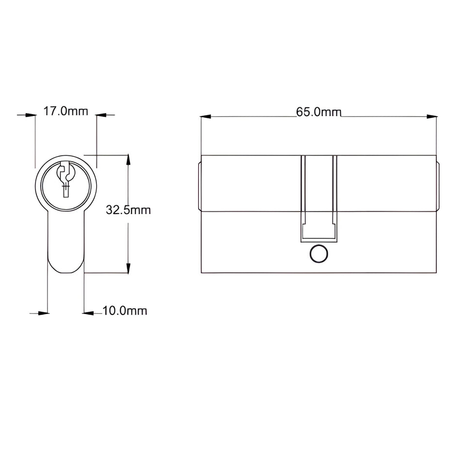 TradCo Bungalow Door Knob Long Backplate Entrance Set with High Security Lock Matte Black
