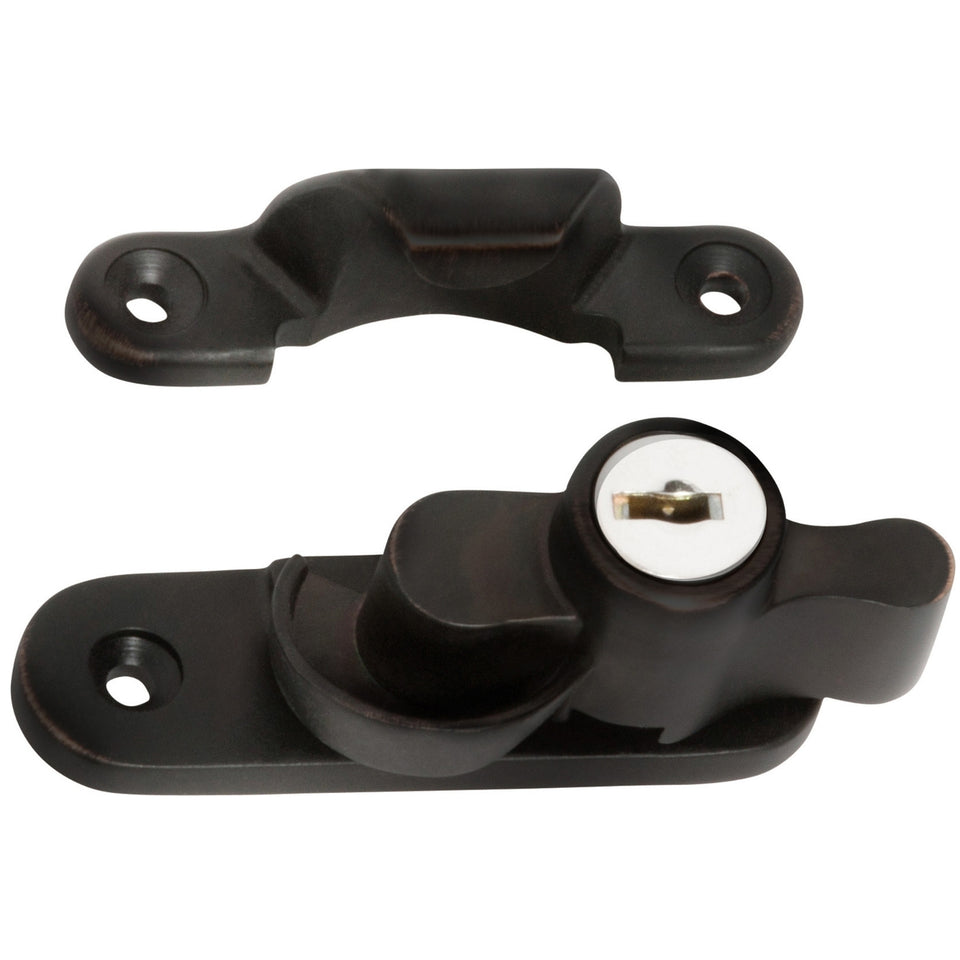 TradCo Key Operated Locking Sash Fastener Antique Copper