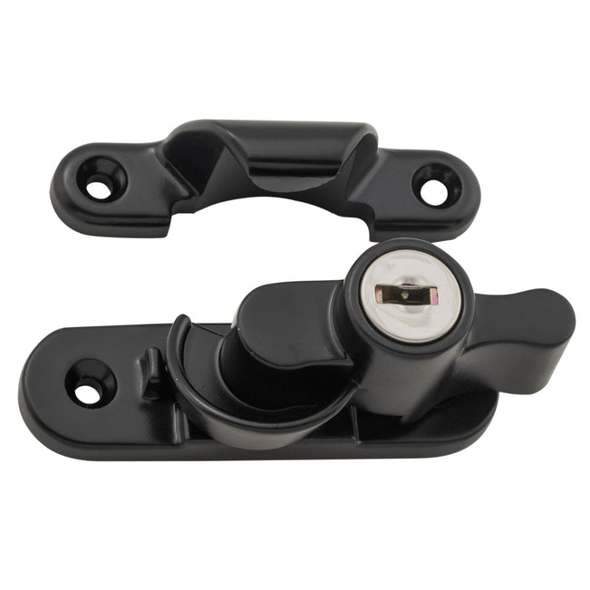 Tradco Key Operated Locking Sash Fastener Matte Black 1837 - The Blue Space