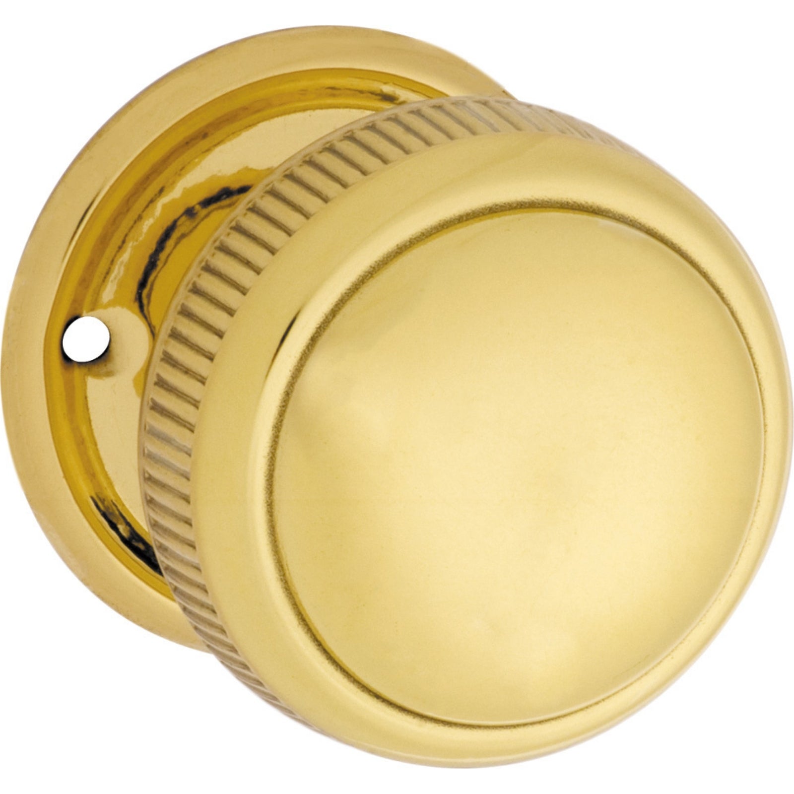 Tradco Large Milled Edged Mortice Knob Round Rose Polished Brass 1022 - The Blue Space