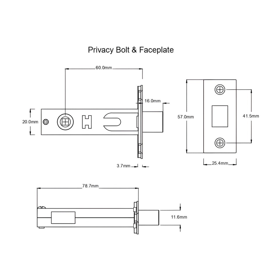 TradCo Menton Lever Long Backplate Privacy Set Chrome Plated