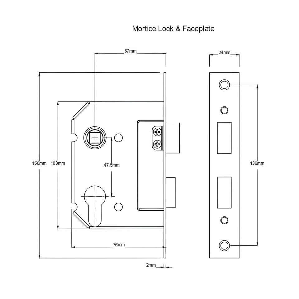 TradCo Milton Lever Long Backplate Entrance Set with High Security Lock Antique Brass