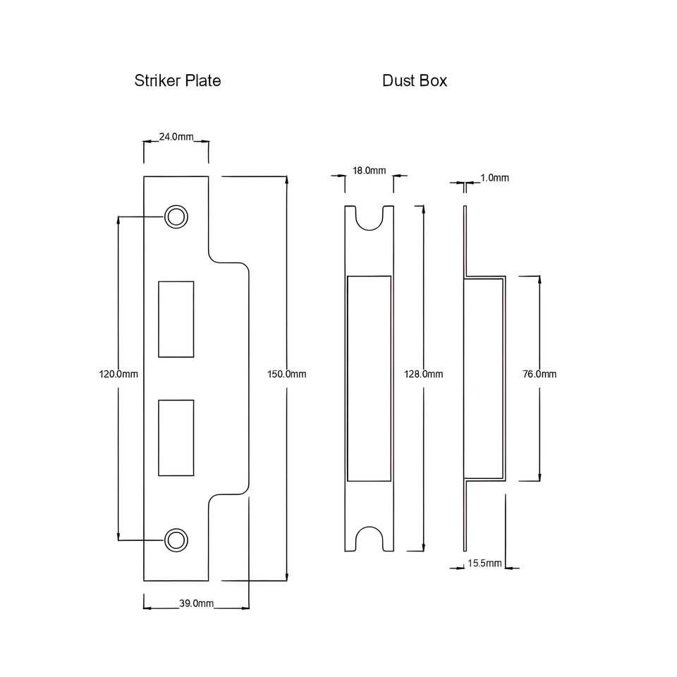TradCo Milton Lever Long Backplate Entrance Set with High Security Lock Antique Brass