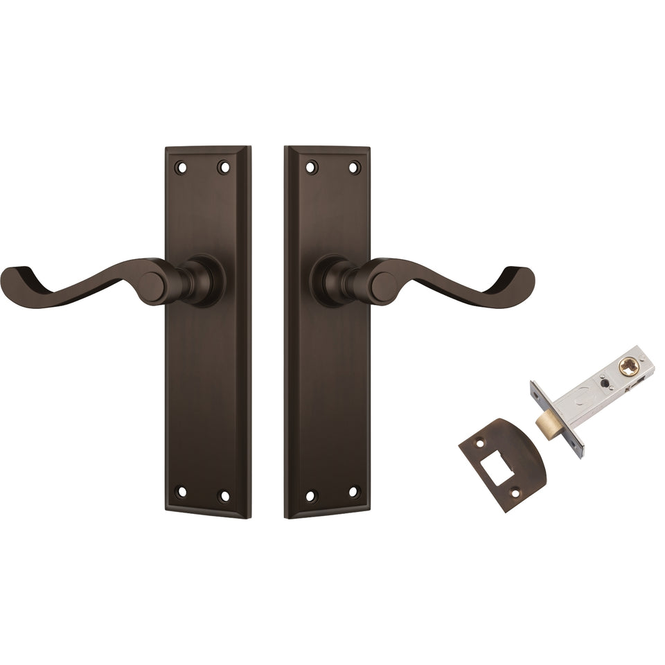 TradCo Milton Lever Long Backplate Passage Set Antique Brass