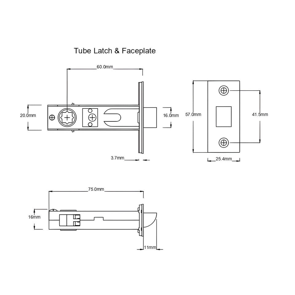TradCo Milton Lever Long Backplate Passage Set Polished Brass