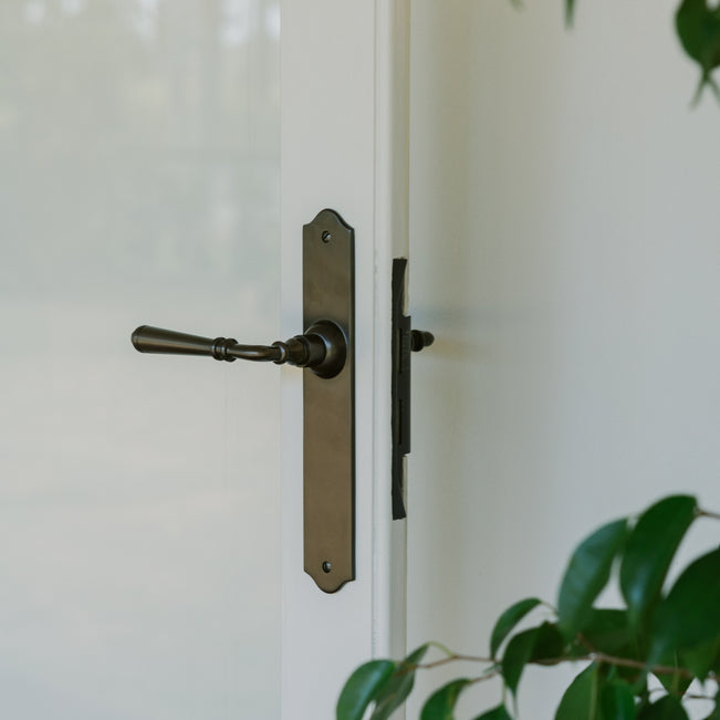 Project Image TradCo Reims Lever Long Backplate Passage Set Antique Brass 0774KPASS60 - The Blue Space