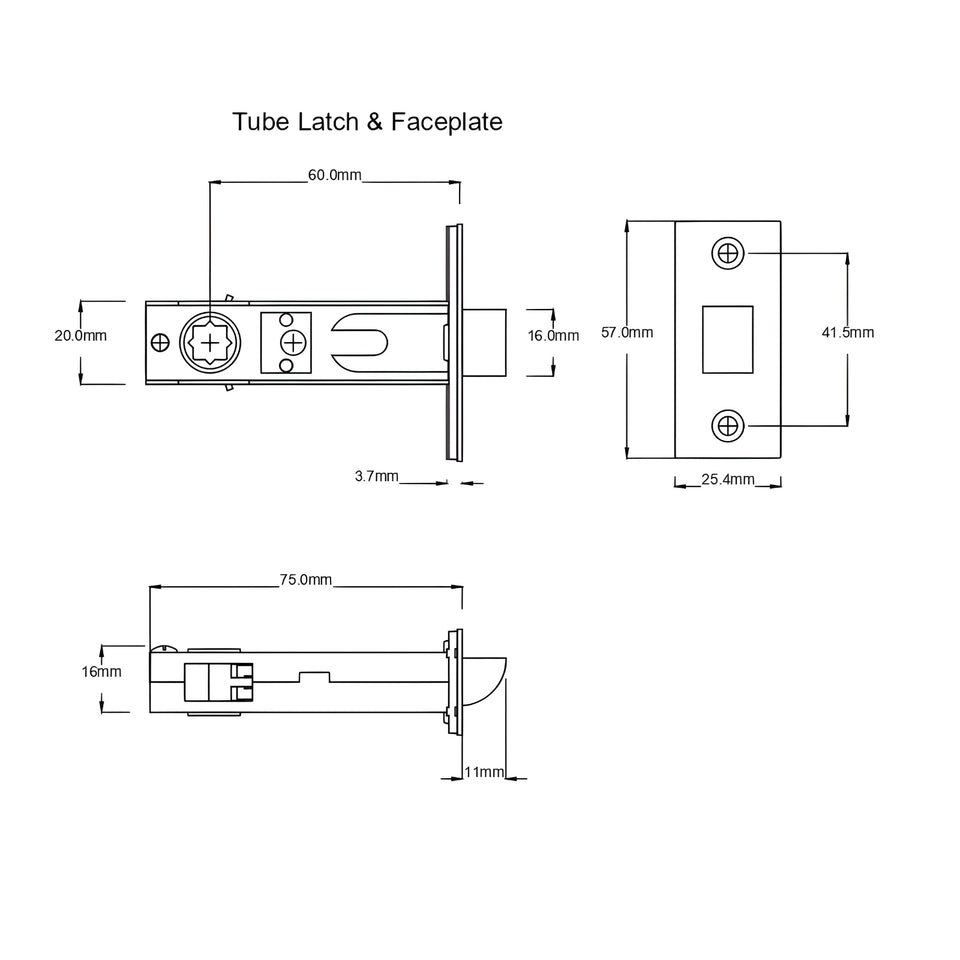TradCo Reims Lever Long Backplate Passage Set Chrome Plated