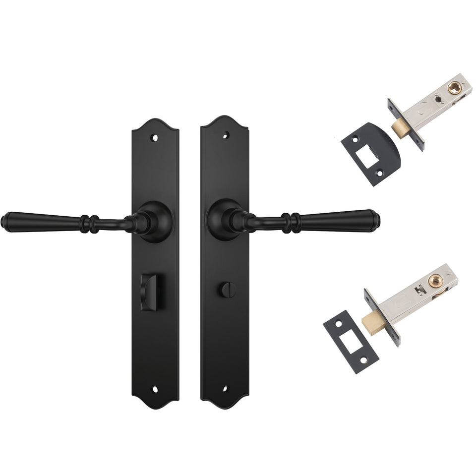 TradCo Reims Lever Long Backplate Privacy Set Matte Black