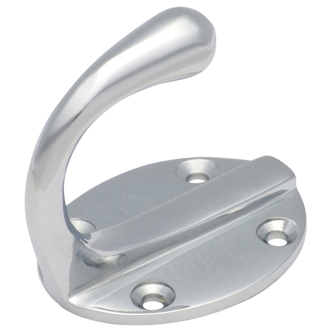 Tradco Single Robe Hooks Oval Backplate Chrome Plated 3938 - The Blue Space