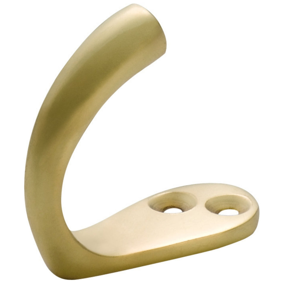 TradCo Single Robe Hooks Polished Brass