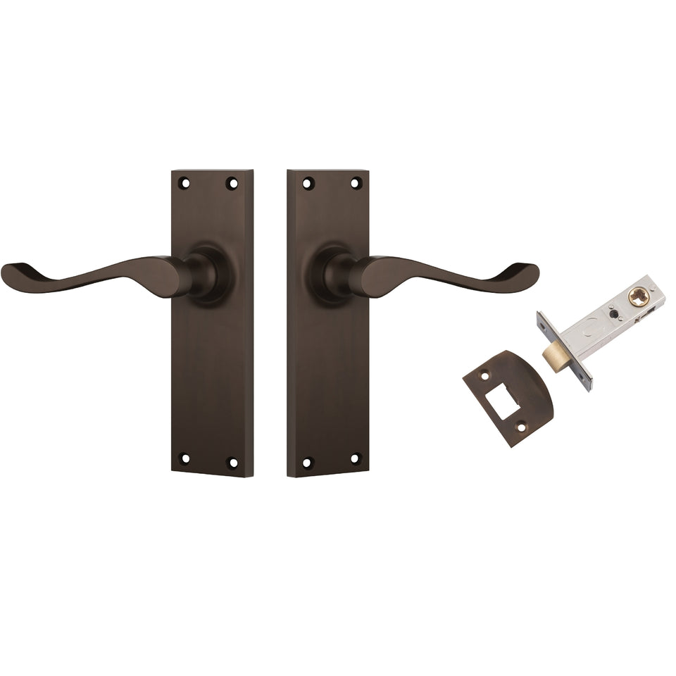 TradCo Victorian Lever Long Backplate Passage Set Antique Brass