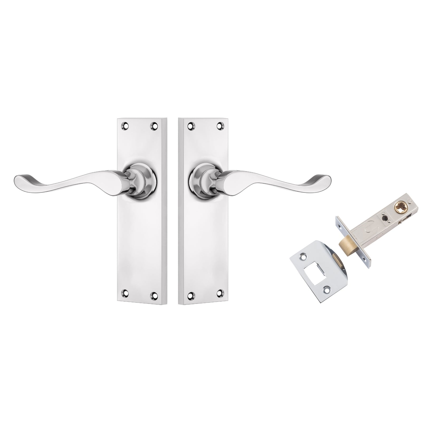 TradCo Victorian Lever Long Backplate Passage Set Chrome Plated 0907KPASS60 - The Blue Space