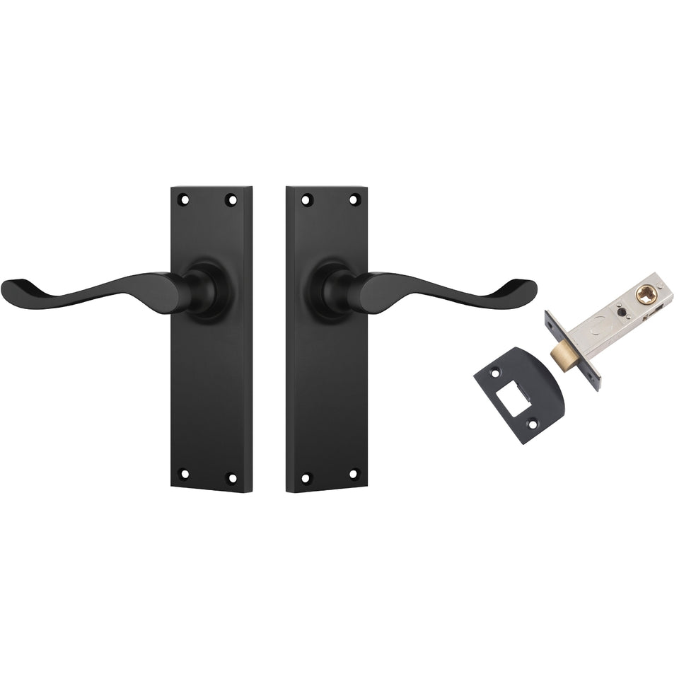 TradCo Victorian Lever Long Backplate Passage Set Matte Black