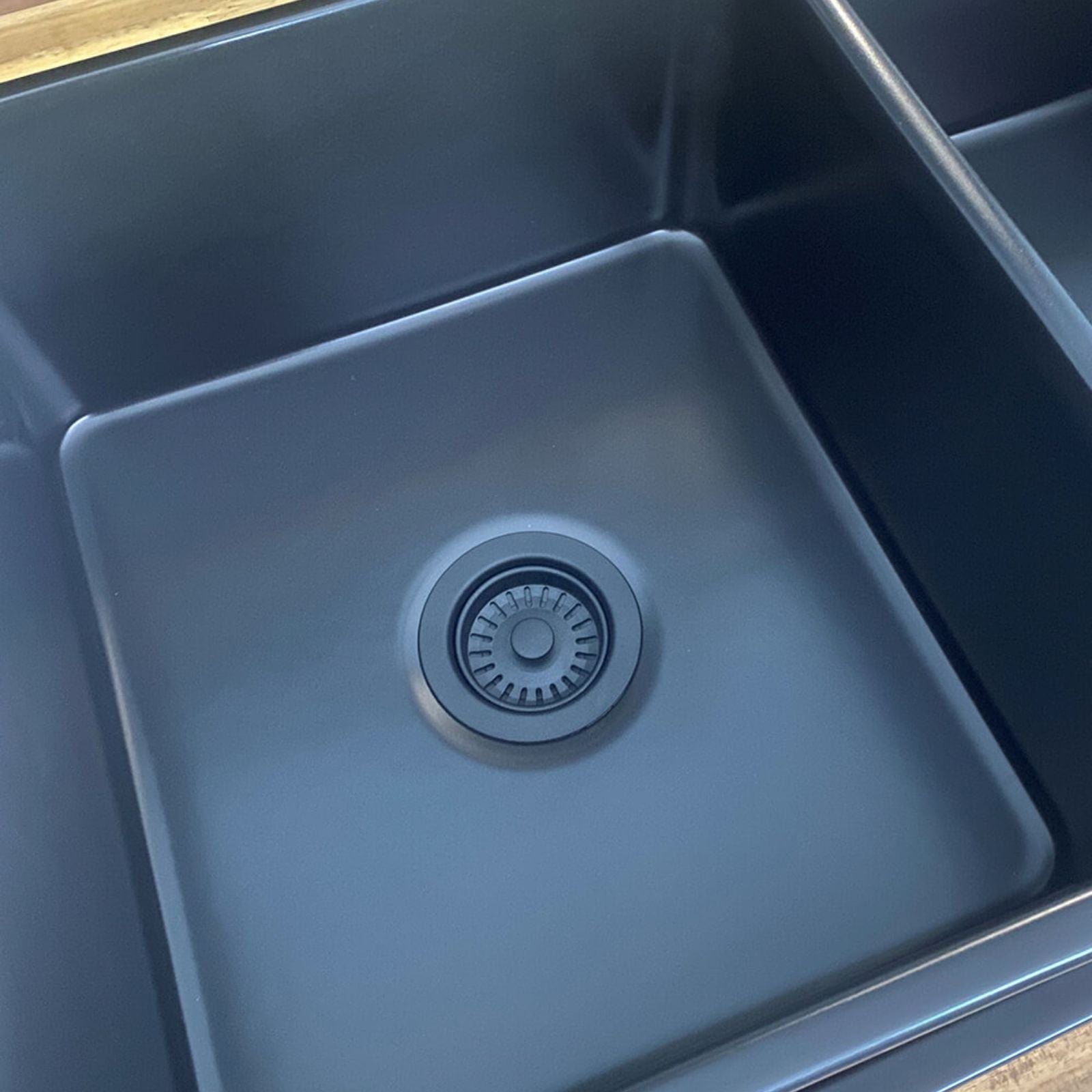 Lifestyle 1 Turner Hastings 90 x 50mm Matte Black Basket Waste 90BW-MB - The Blue Space