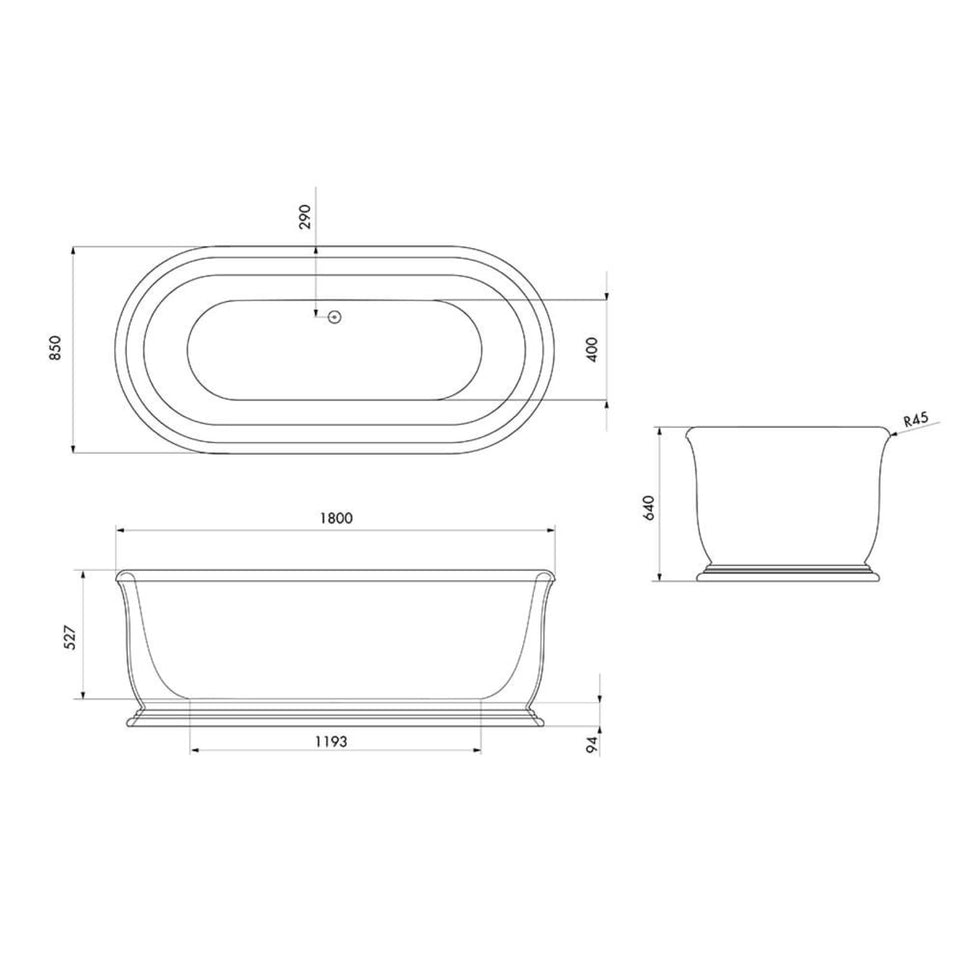 Turner Hastings Camden 180 x 85 TitanCast Bath - Gloss White