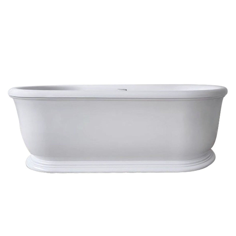Turner Hastings Camden 180 x 85 TitanCast Bath - Satin Silk White with Overflow