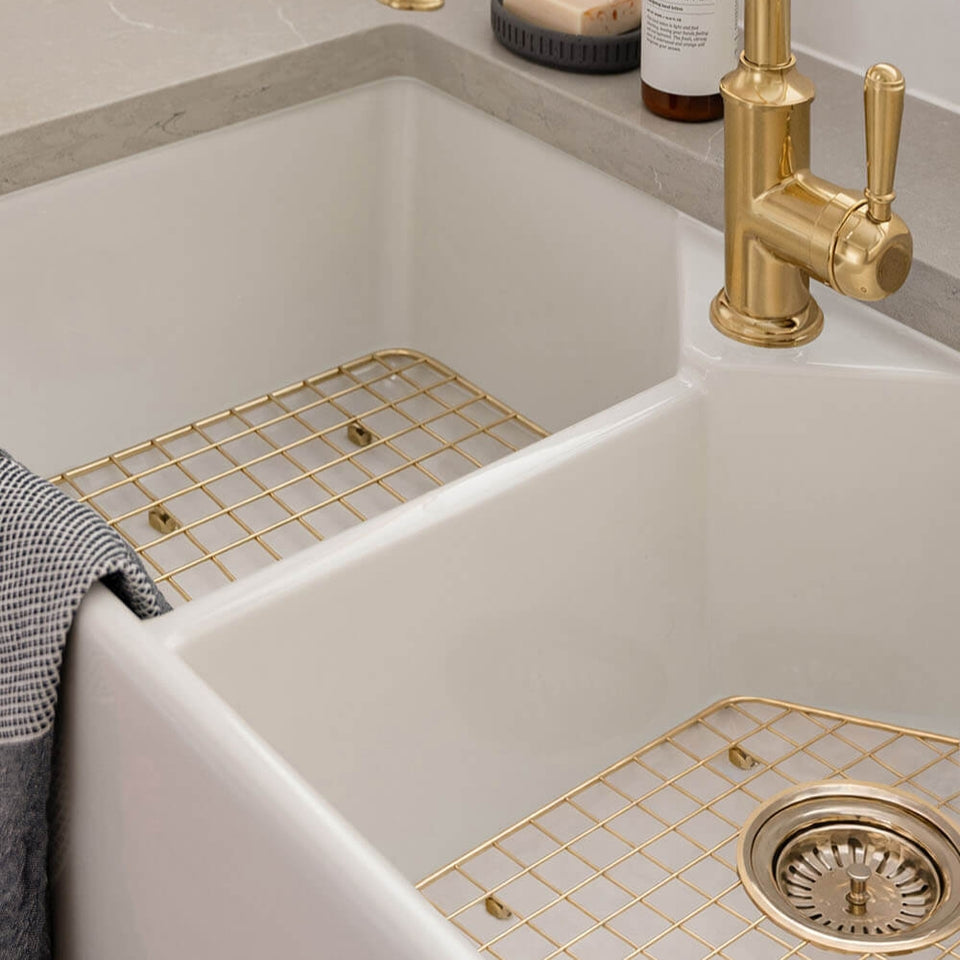 Turner Hastings Chester 80x50 Protective Stainless Steel Grid - LHB - Brushed Brass