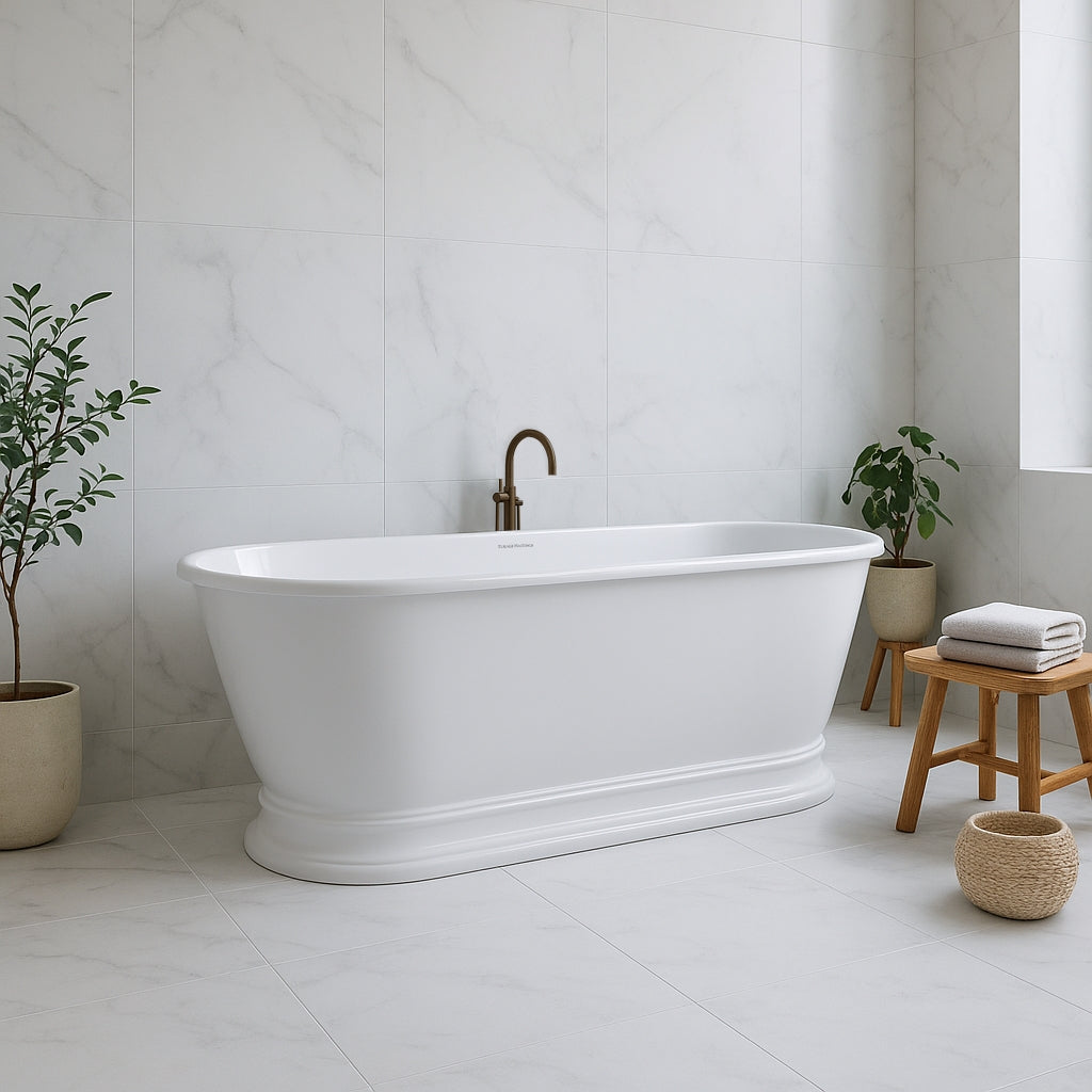 Lifestyle 5 Turner Hastings Claremont 170 x 84 MagnaCast Free Standing Bath - Gloss White No Overflow CL1700MCB-GW - The Blue Space