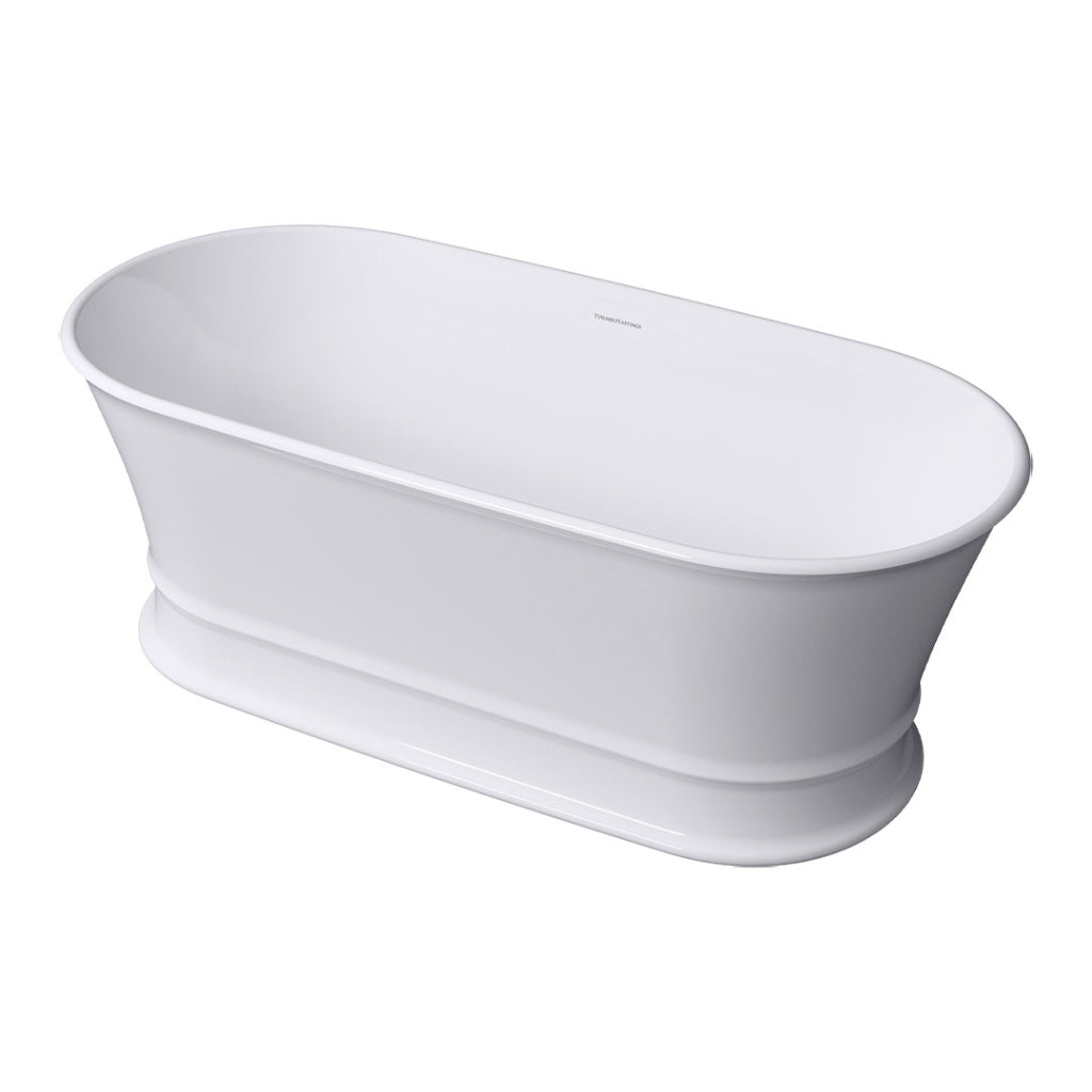 Turner Hastings Claremont 170 x 84 MagnaCast Free Standing Bath - Gloss White with Overflow CL1700MCB-GW-OF - The Blue Space