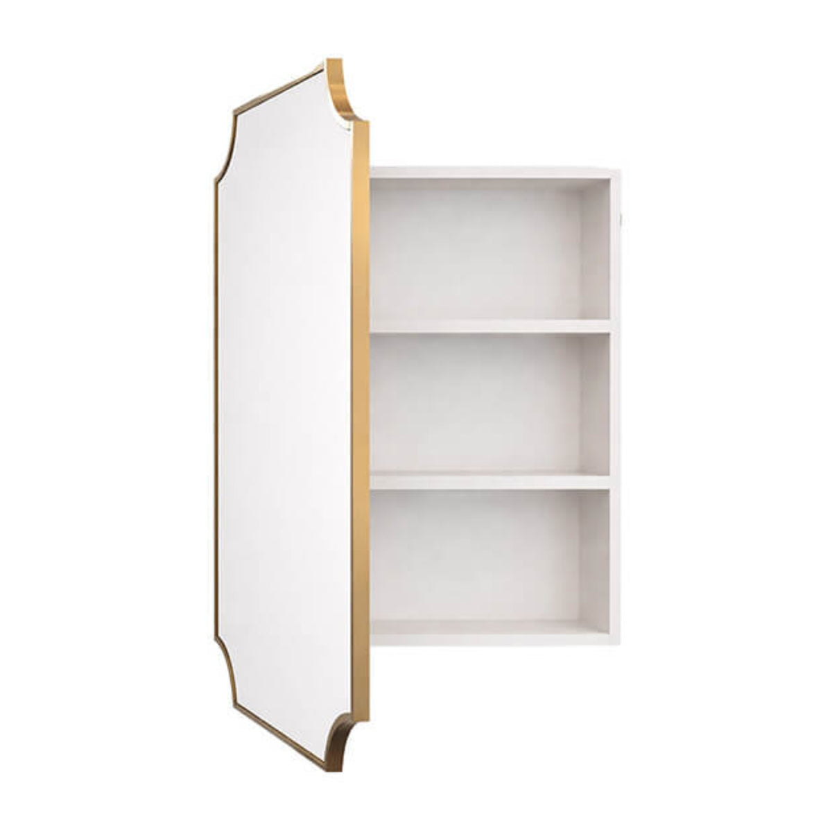 Open Door Turner Hastings Claremont 800x500mm Shaving Cabinet - Brushed Brass CL405SC-BB - The Blue Space