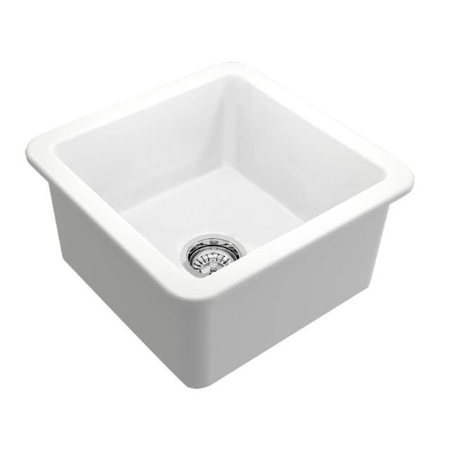 Turner Hastings Cuisine 46 x 46 Inset / Undermount Fine Fireclay Matte White Sink