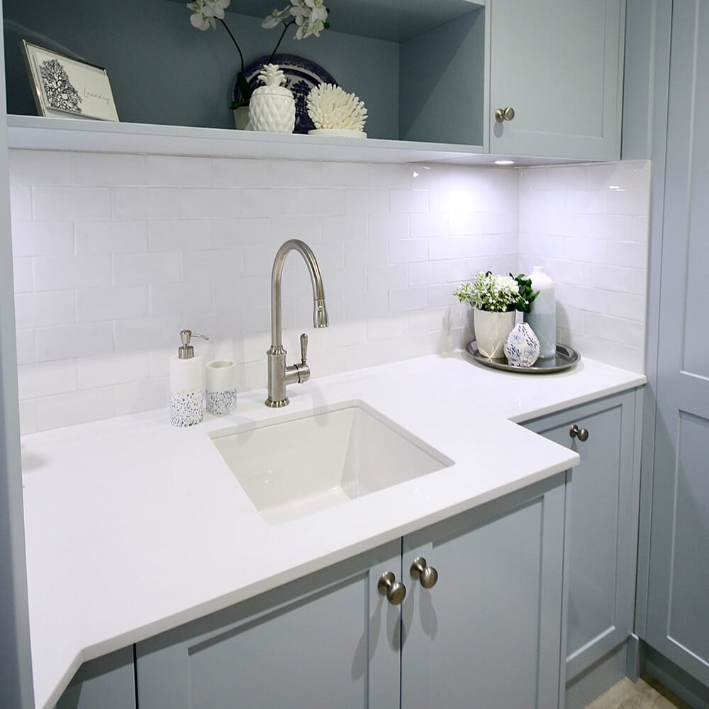 Lifestyle 7 Turner Hastings Cuisine 46 x 46 Inset/Undermount Fine Fireclay Sink CU46FS - The Blue Space