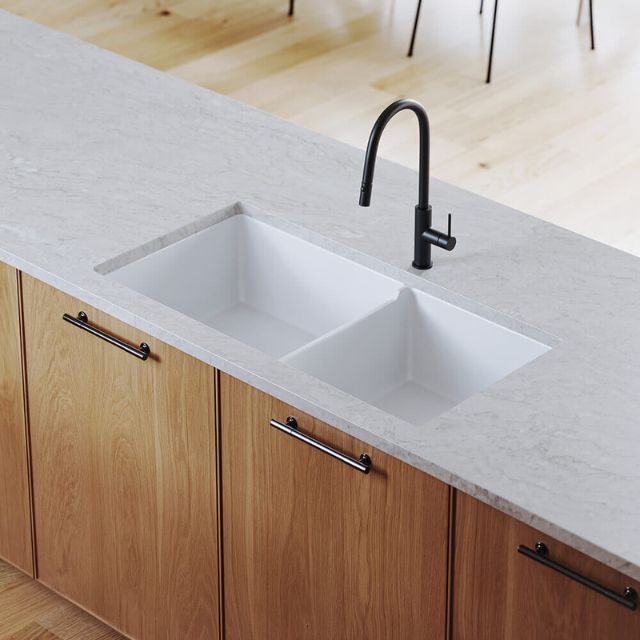 Lifestyle 1 Turner Hastings Cuisine 93 x 48 One And A Half Bowl Inset/Undermount Fine Fireclay Gloss White Sink CUD93FS - The Blue Space