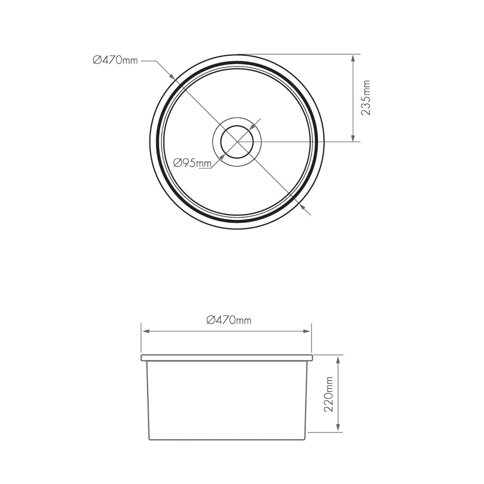 Turner Hastings Cuisine Round 47 Inset/Undermount Fine Fireclay Sink