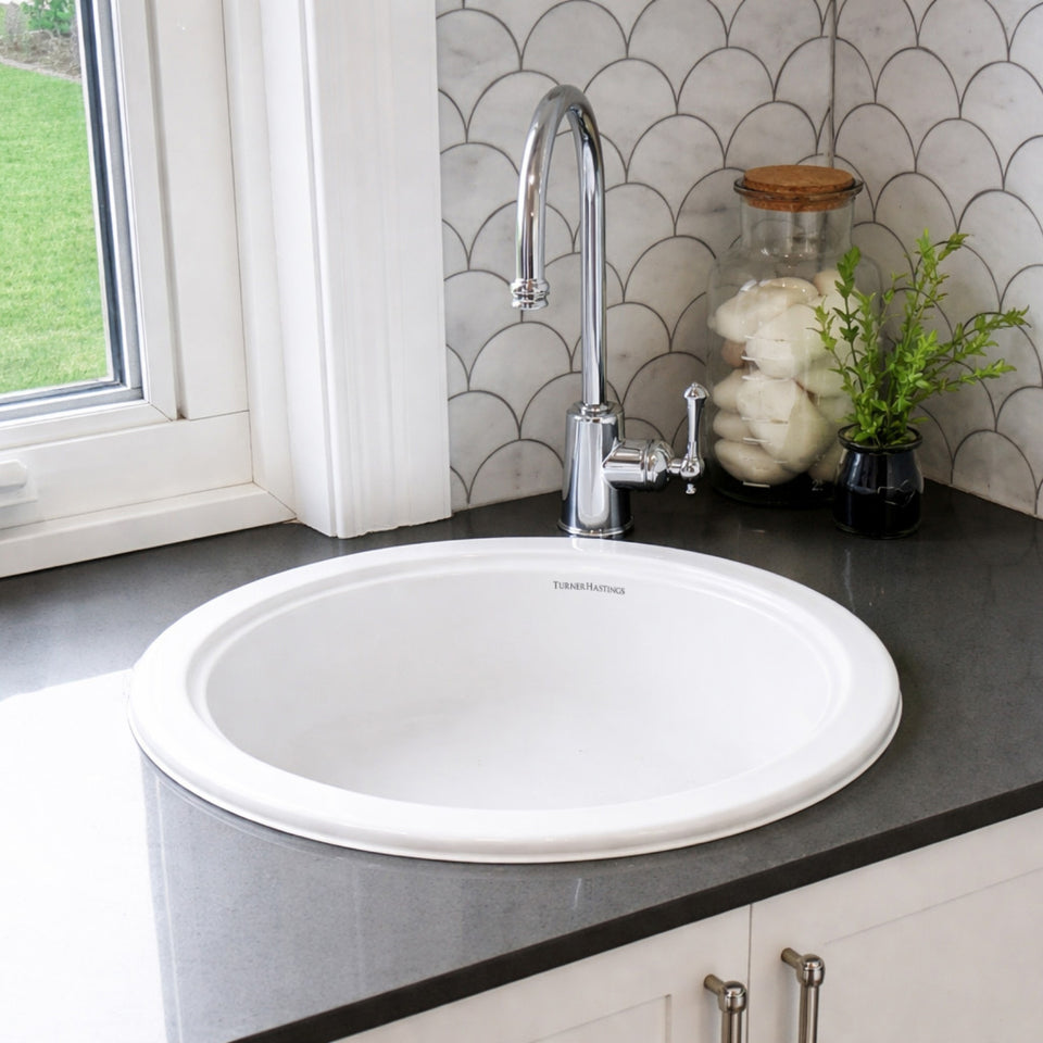 Turner Hastings Cuisine Round 47 Inset/Undermount Matte White Sink