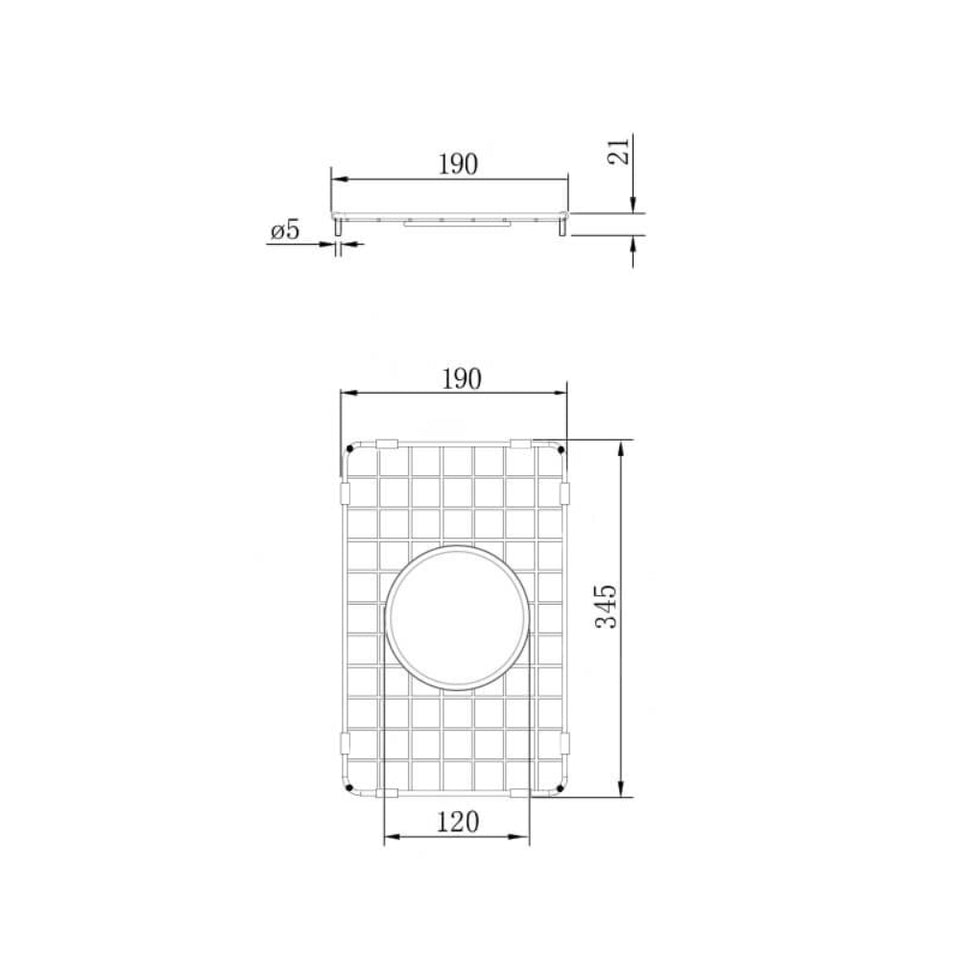 Turner Hastings Cuisine Stainless Steel Grid 30x46 - Brushed Brass