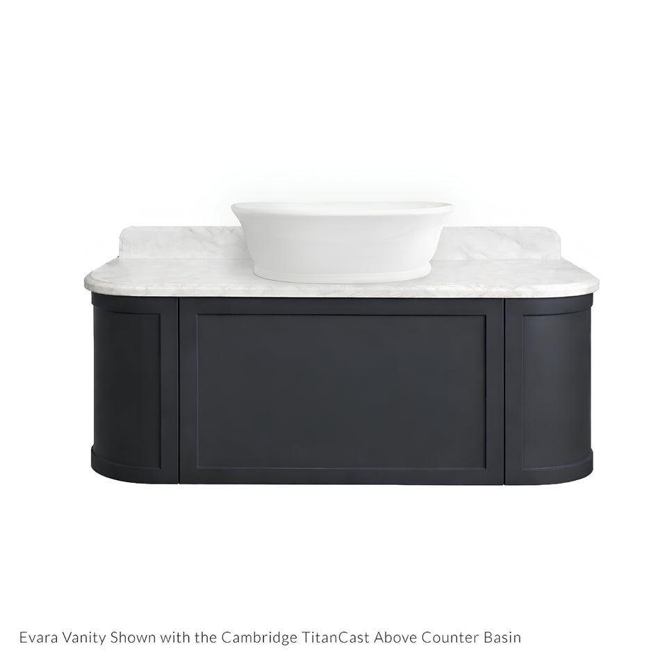 Turner Hastings Evara 120 x 53 Wall Hung Vanity with Real Marble Top & Above Counter Basin - Aegean Blue