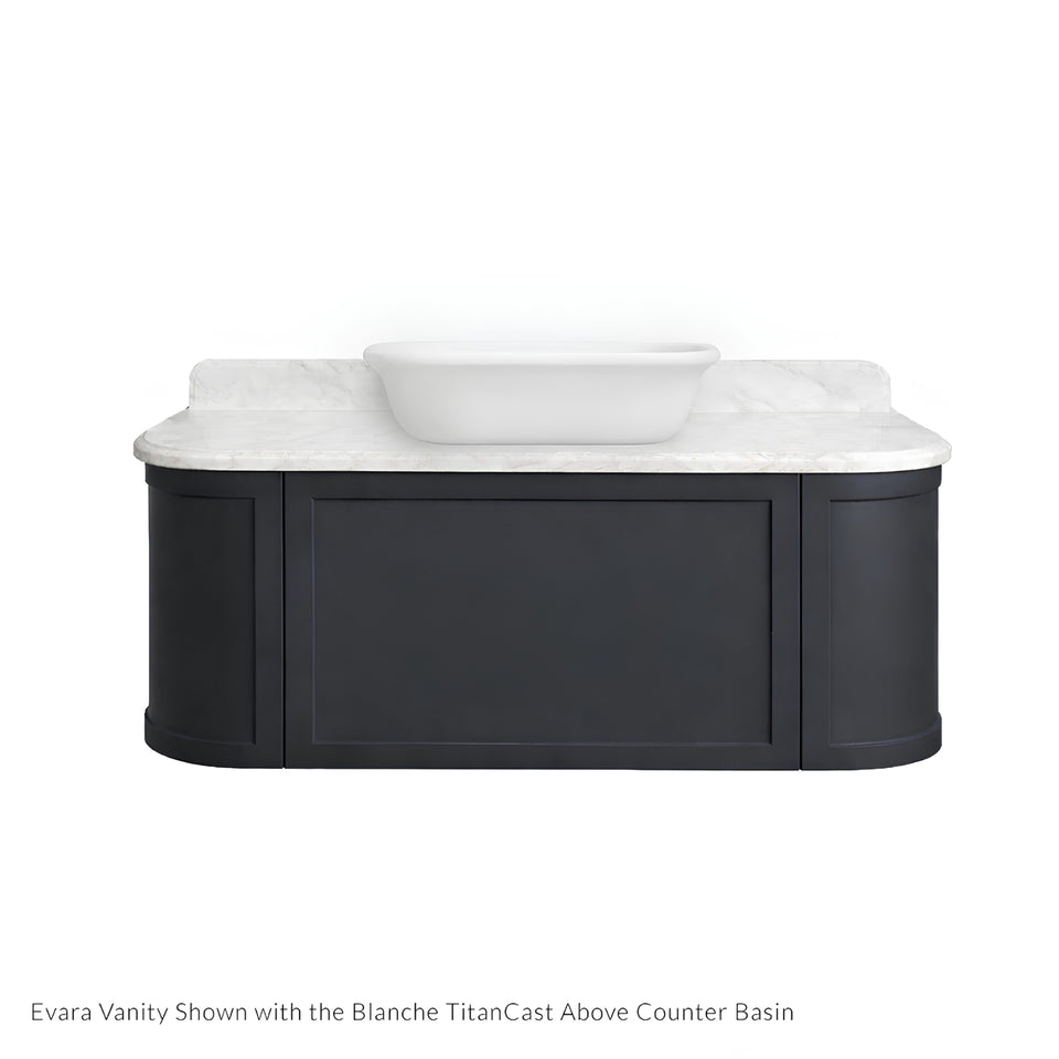 Turner Hastings Evara 120 x 53 Wall Hung Vanity with Real Marble Top & Above Counter Basin - Aegean Blue