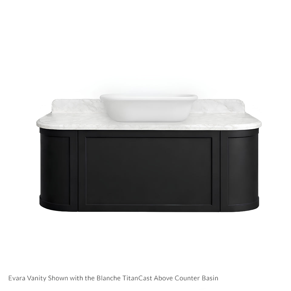 Turner Hastings Evara 120 x 53 Wall Hung Vanity with Real Marble Top & Above Counter Basin - Volcanic Ash