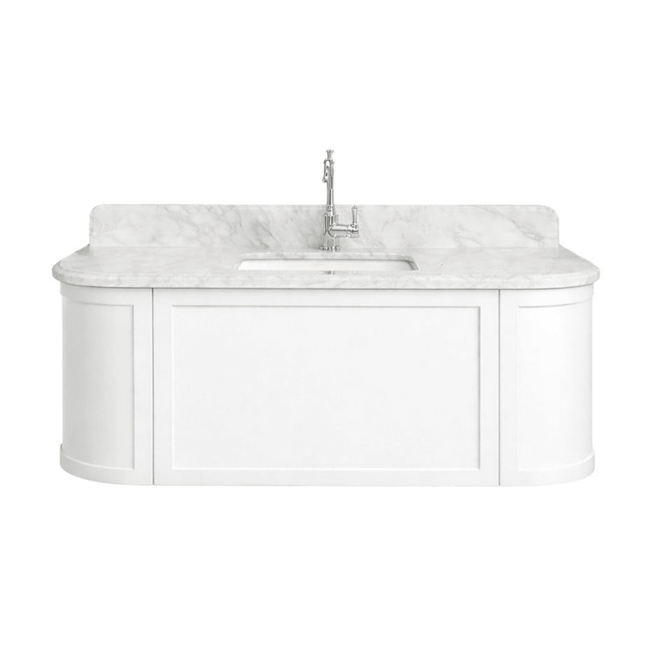 Turner Hastings Evara 120 x 53 Wall Hung Vanity with Real Marble Top & Under Counter Basin - White