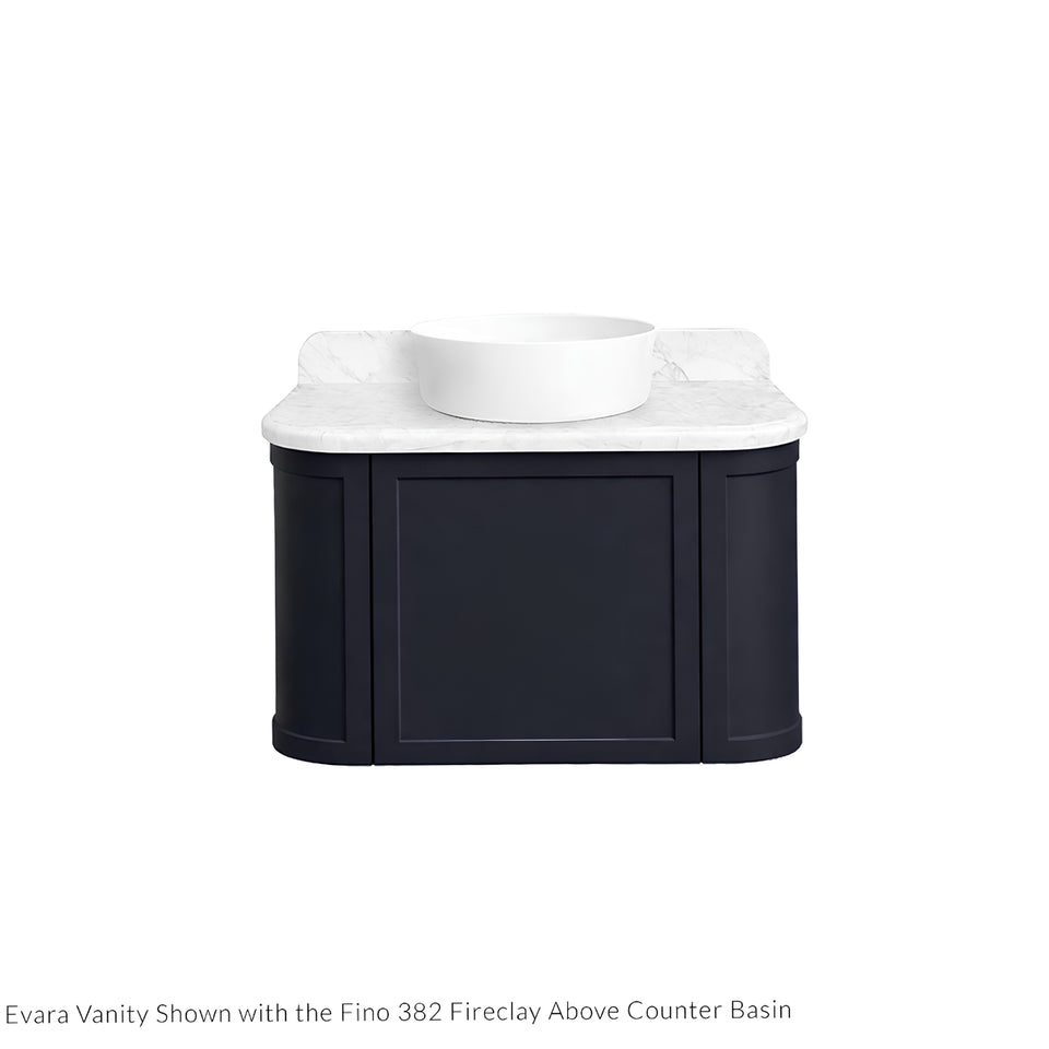 Turner Hastings Evara 75 x 53 Wall Hung Vanity with Real Marble Top & Above Counter Basin - Aegean Blue