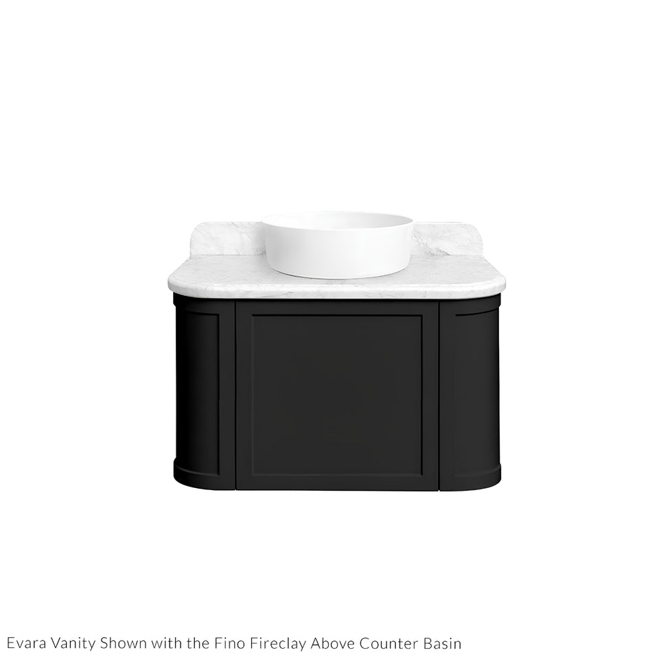 Turner Hastings Evara 75 x 53 Wall Hung Vanity with Real Marble Top & Above Counter Basin - Volcanic Ash
