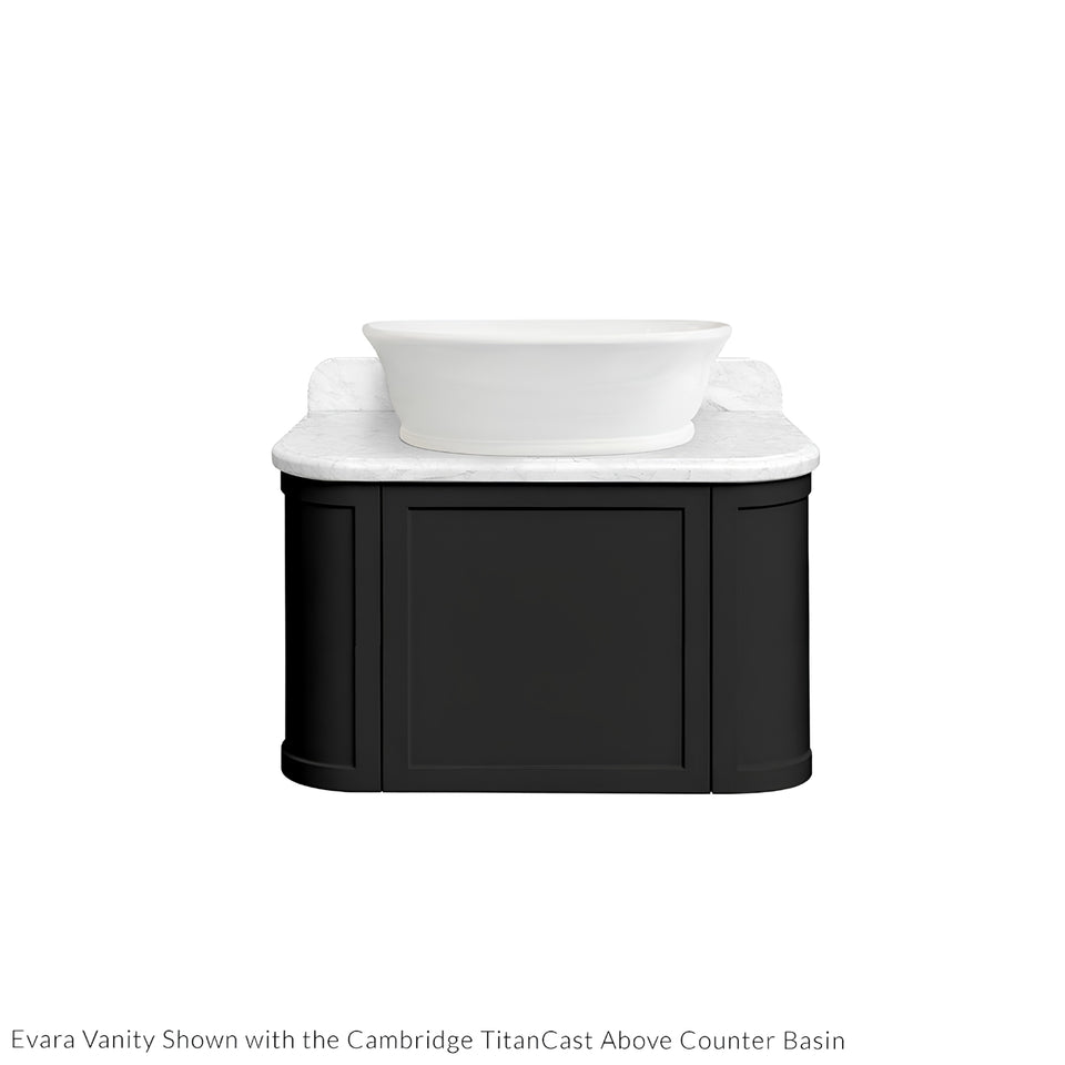 Turner Hastings Evara 75 x 53 Wall Hung Vanity with Real Marble Top & Above Counter Basin - Volcanic Ash